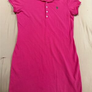 Vintage polo Ralph Lauren sports pink Polo Dress with Green Logo